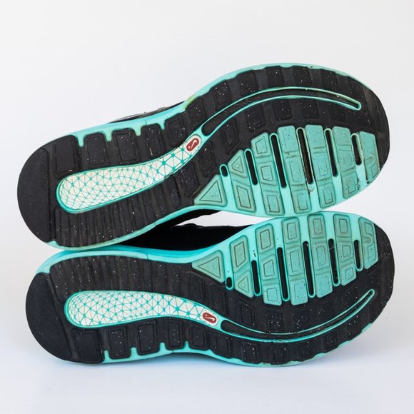 Nike LunarMX+ Flywire Women's Running Sneaker, Black / Blue, Max Air, Size 7.5 - Picture 6 of 8